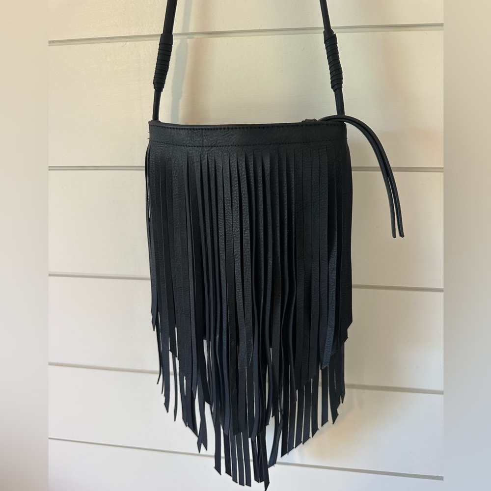 Black Fringe Women Bag